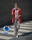 مانتو کتان پاییزه کلاه دار