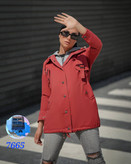 مانتو کتان پاییزه کلاه دار