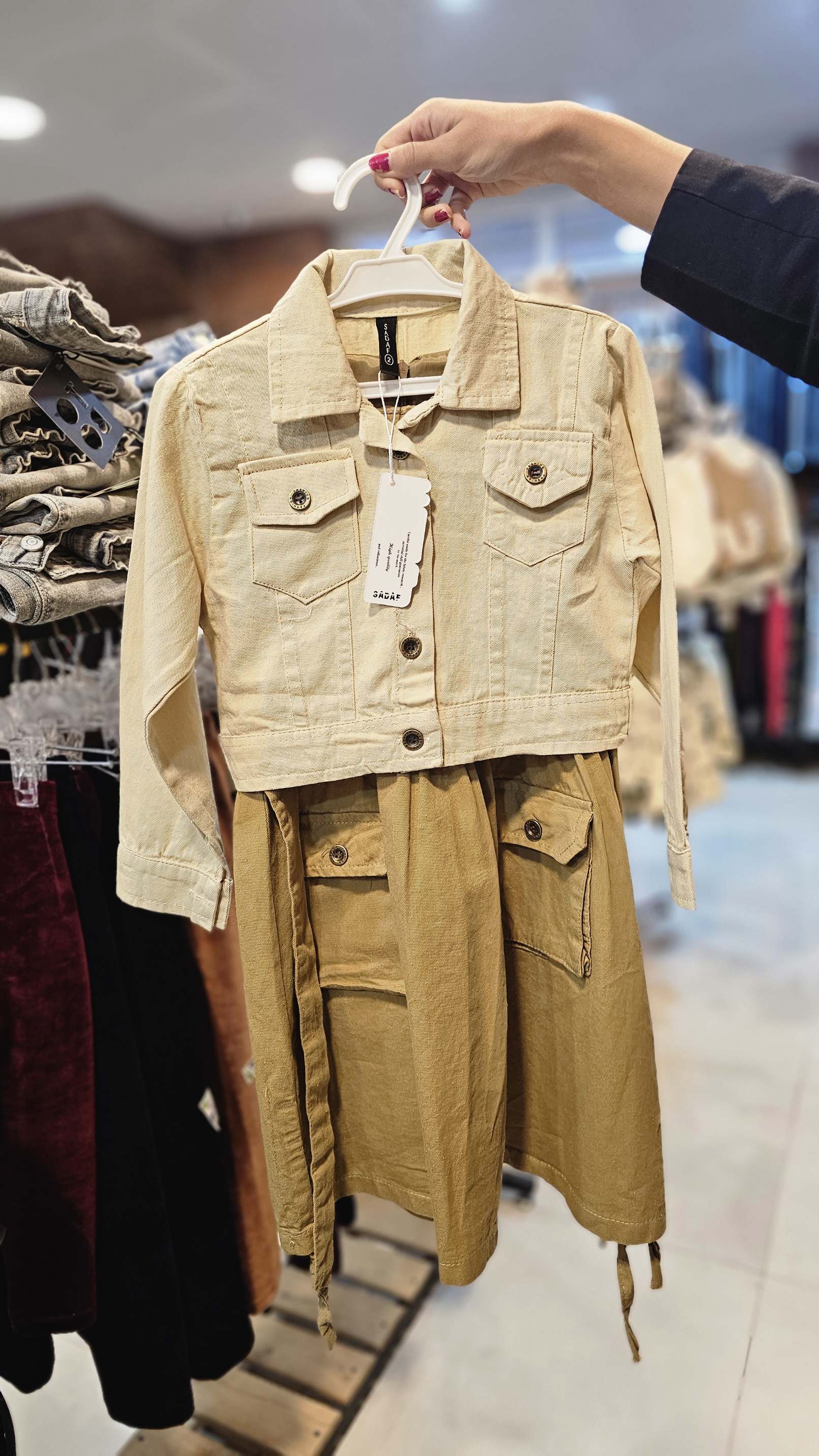 کت سارافون کتان گلدار کد کالا ۸۳۲۹