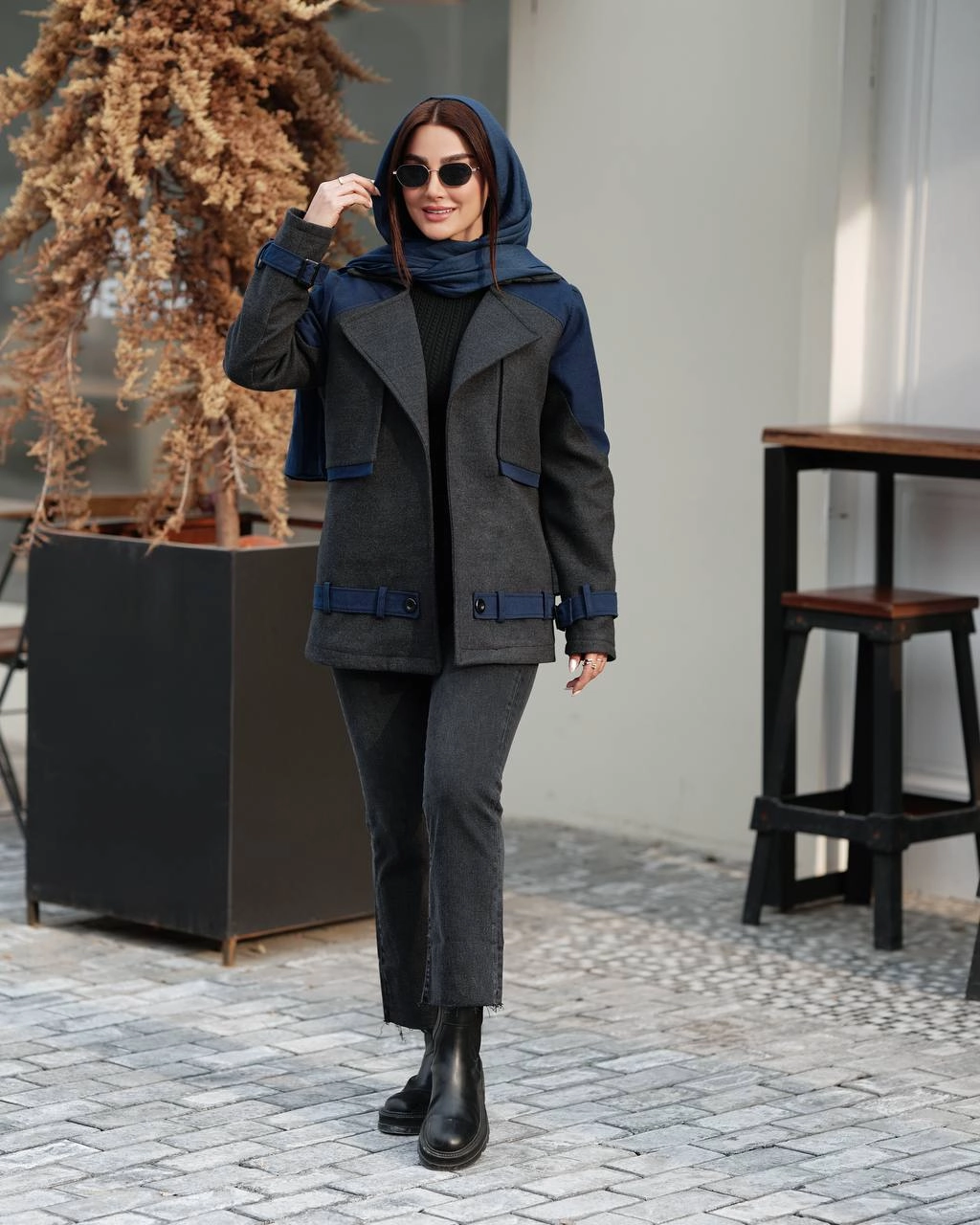 پالتو فوتر ایتالیا ترکیب با جین الیکا کد کالا ۸۳۸۴