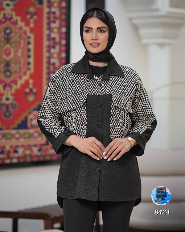 کتان لمه دو جیب گیپور ۱۶۰۷کد کالا ۸۴۲۴