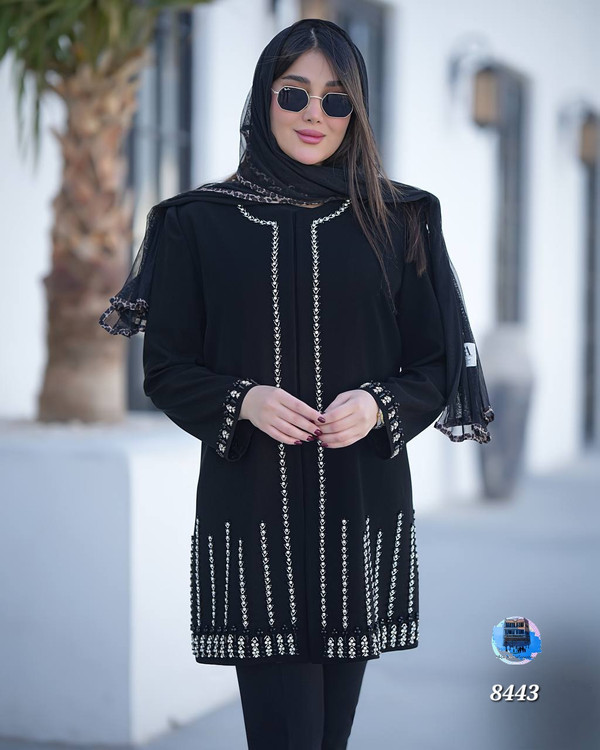 مانتو کرپ مرویجت دمپا سنگدوزی گندمی ۱۵۸۷کد کالا ۸۴۴۳