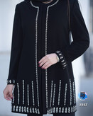 مانتو کرپ مرویجت دمپا سنگدوزی گندمی ۱۵۸۷کد کالا ۸۴۴۳