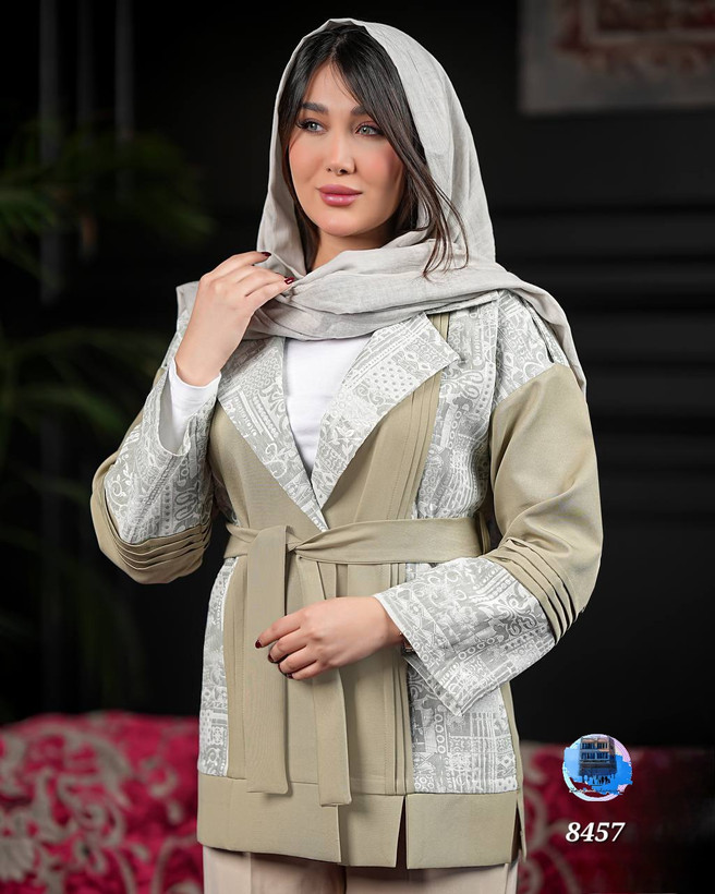 مانتو ژاکارد کوک دوزی جلو پیله ۱۶۳۸کد کالا ۸۴۵۷