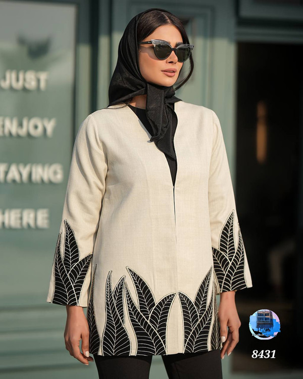 مانتو بیسکوییتی گلدوزی اتیشی ۱۶۱۷کد کالا ۸۴۳۱