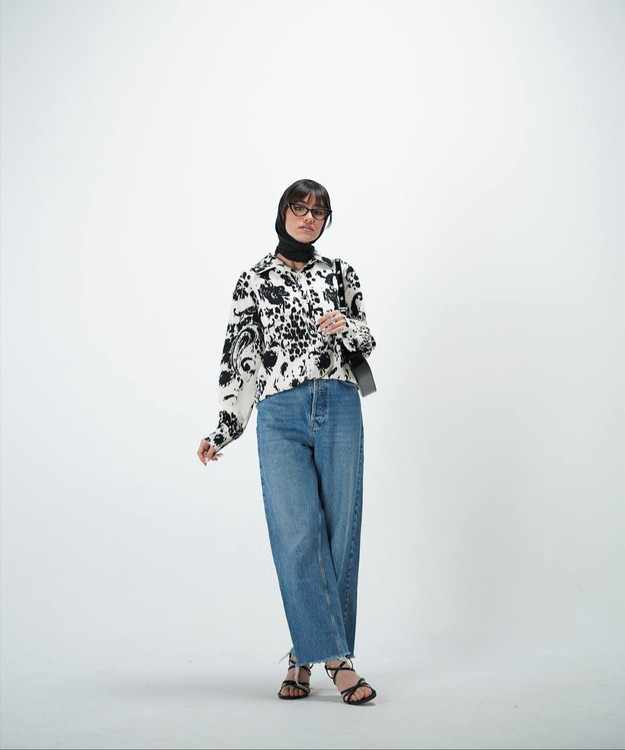 شومیز طرح دار الیزه کد کالا ۸۵۱۱