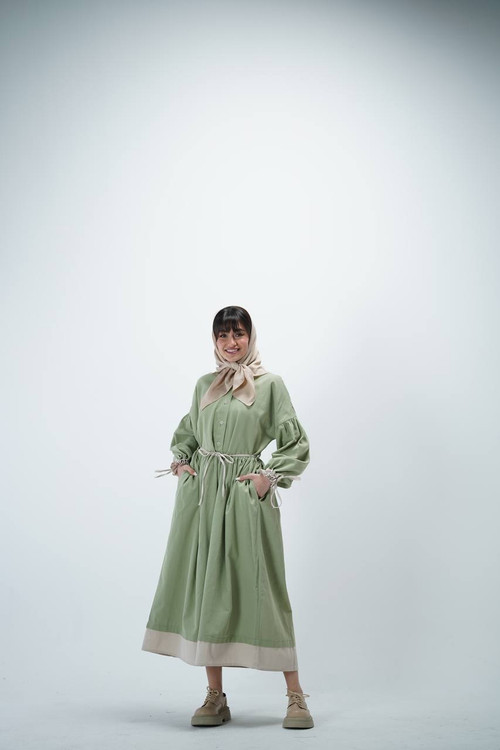 پیراهن بلند لنین ترکیبی الما کد کالا ۸۵۱۴