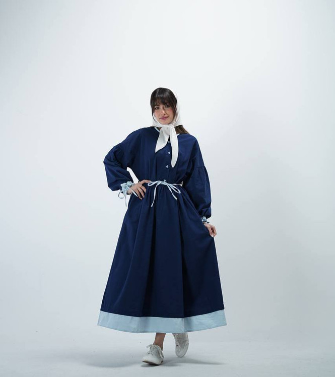 پیراهن بلند لنین ترکیبی الما کد کالا ۸۵۱۴