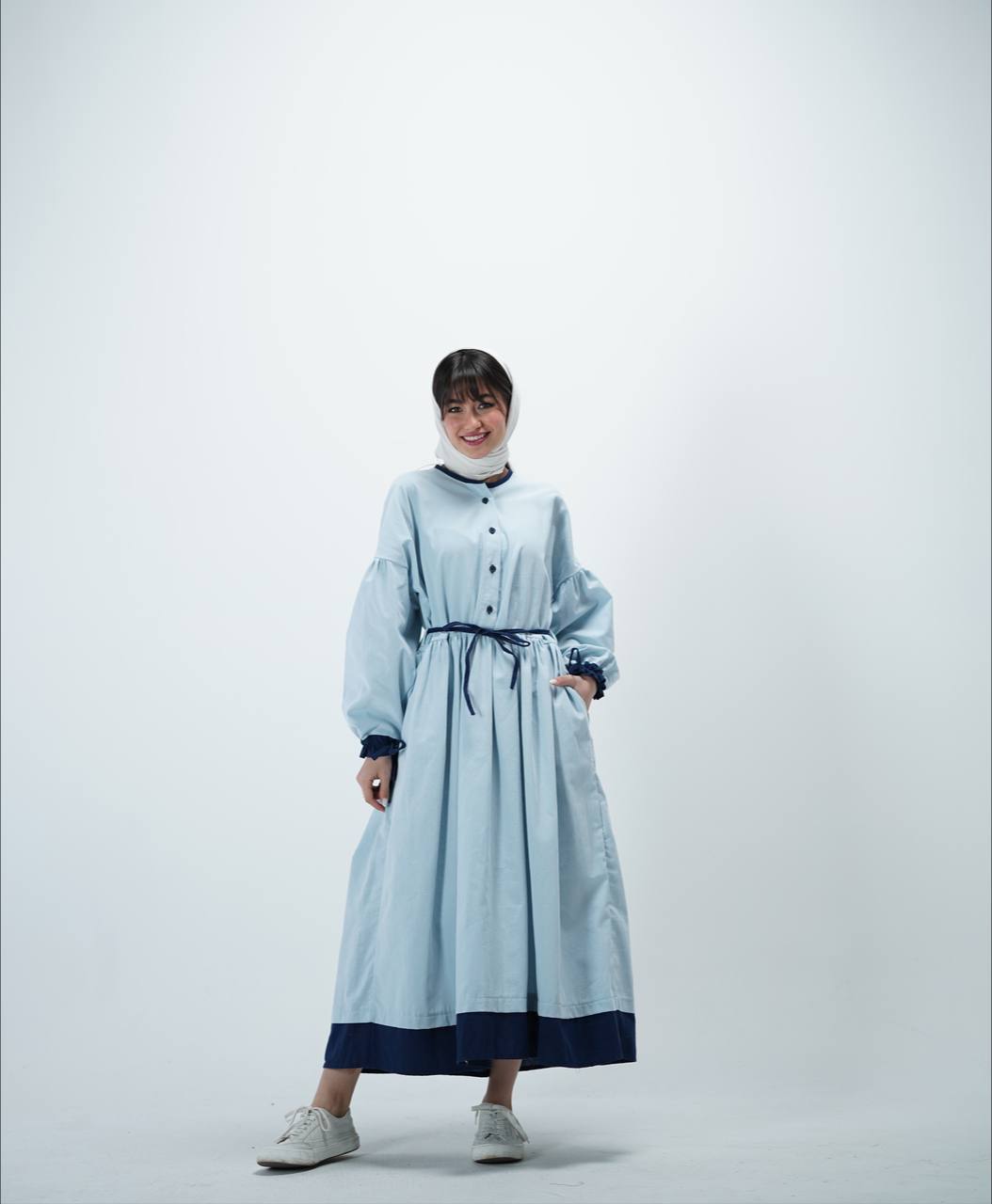 پیراهن بلند لنین ترکیبی الما کد کالا ۸۵۱۴