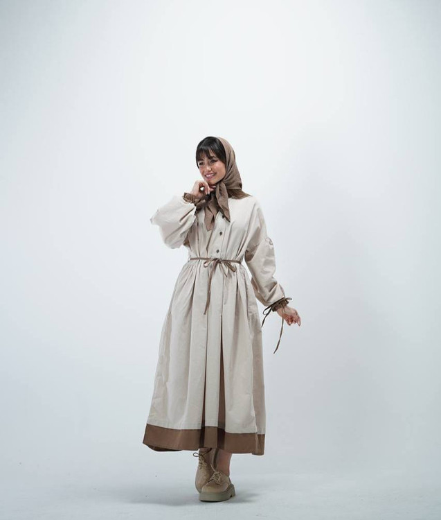 پیراهن بلند لنین ترکیبی الما کد کالا ۸۵۱۴