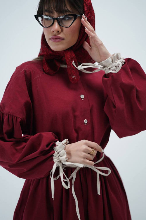 پیراهن بلند لنین ترکیبی الما کد کالا ۸۵۱۴