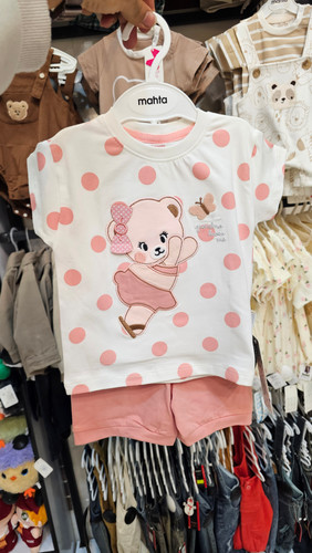 بلوز شورت دخترانه خرسی کد کالا ۸۷۲۸