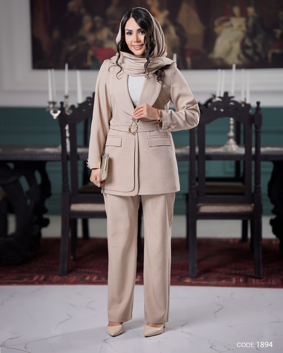 کت و شلوار یقه ارسال کد کالا ۸۸۰۰