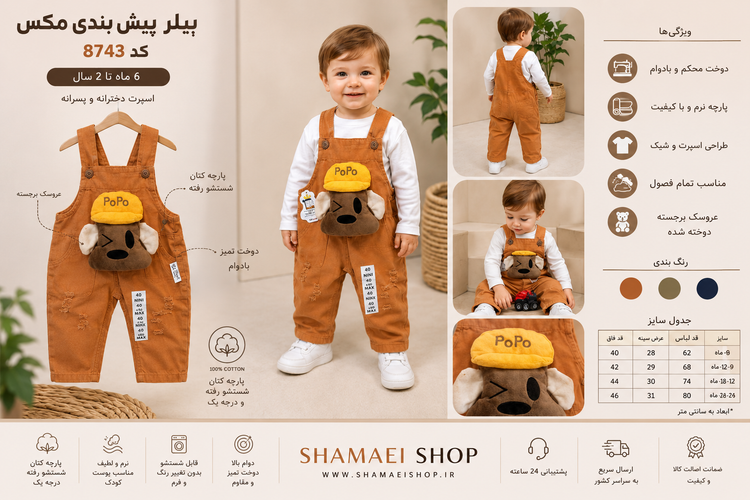 شلوار بیلر پیش بندبندیی بچگانه