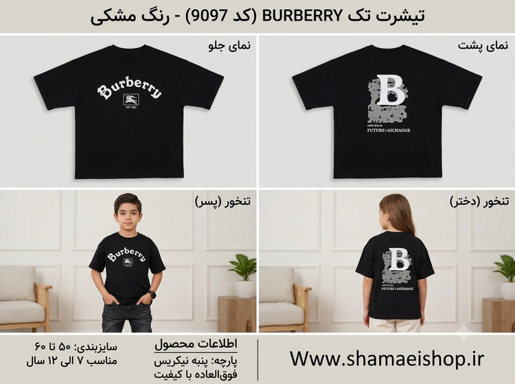 تیشرت تک BURBERE کد 9097
